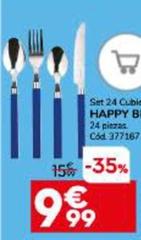 Oferta de Happy Blue - Set 24 Cubiertos  por 9,99€ en Conforama