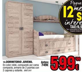 Oferta de Dormitorio juvenil por 599,99€ en Rapimueble