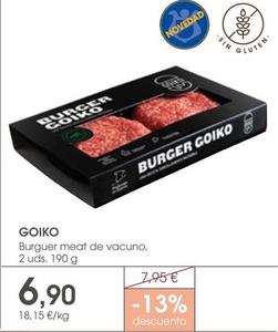 Oferta de Goiko - Burguer Meat De Vacuno por 6,9€ en Supermercados Plaza