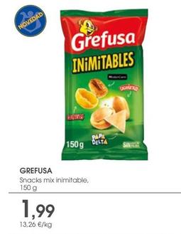 Oferta de Snacks por 1,99€ en Supermercados Plaza