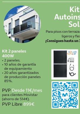 Oferta de Kit 2 Paneles por 899€ en Movistar