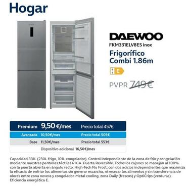 Oferta de Daewoo - Frigorífico Combi 1.86m en Movistar