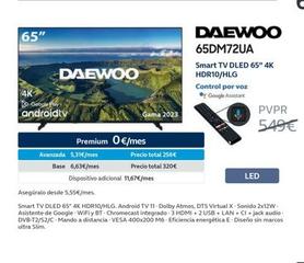 Oferta de Daewoo - 65DM72UA  Smart Tv Oled 65" 4k HDR10/HLG en Movistar