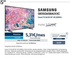 Oferta de Samsung -  QE55Q65BAUXXC Smart Tv Qled 55" 4k Hdr10+ en Movistar