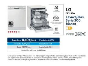 Oferta de LG - DF325FW Lavavajillas Serie 300 Blanco en Movistar
