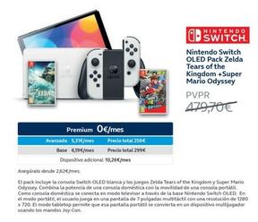 Oferta de Nintendo Switch - Oled Pack Zelda Tears Of The Kingdom +Super Mario Odyssey en Movistar