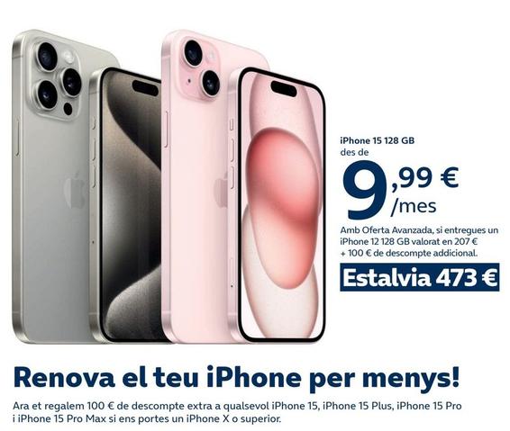 Oferta de Renova - iPhone 15 128 GB en Movistar