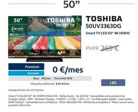 Oferta de Toshiba - 50UV3363DG Smart TV LED en Movistar