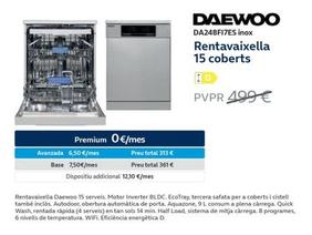 Oferta de Daewoo - Rentavaixella 15 Coberts en Movistar