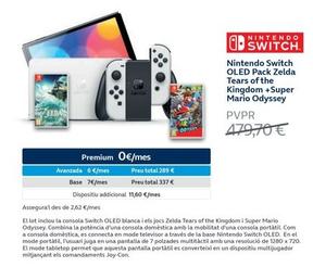 Oferta de Nintendo Switch - Oled Pack Zelda Tears Of The Kingdom +super Mario Odyssey en Movistar