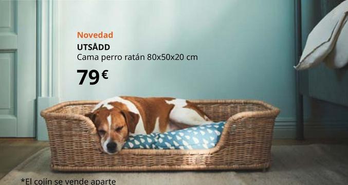 Oferta de Utsådd - Cama Para Perro, Ratán, 80x50x20 Cm por 79€ en IKEA