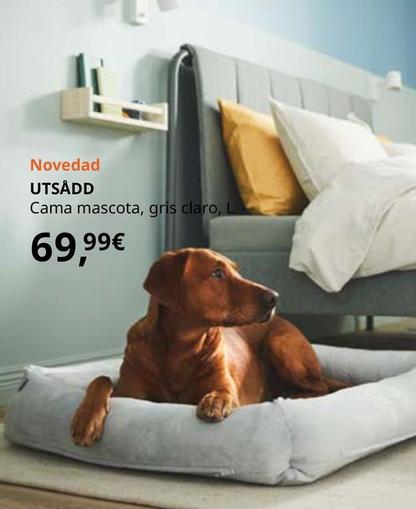 Oferta de Utsådd - Cama Para Perro, Gris Claro, L por 69,99€ en IKEA