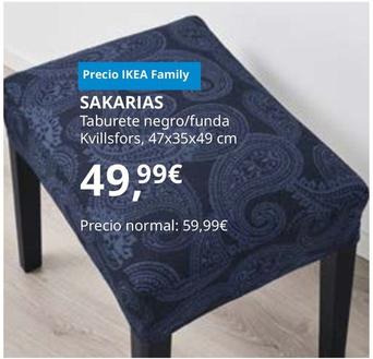 Oferta de Sakarias - Taburete Negro / Funda Kvillsfors 47x35x49 Cm por 49,99€ en IKEA