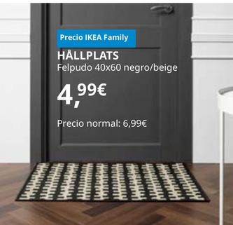 Oferta de Hallplats - Felpudo 40x60 Negro / Beige por 4,99€ en IKEA
