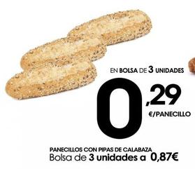 Oferta de Panecillos Con Pipas Calabaza por 0,29€ en Eroski