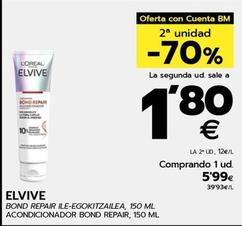 Oferta de Elvive - Acondicionador Bond Repair por 5,99€ en BM Supermercados
