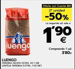 Oferta de Luengo - Lenteja Pardina Extra por 3,8€ en BM Supermercados