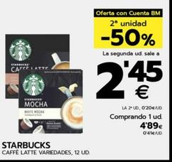 Oferta de Starbucks - Caffe Latte Variedades por 4,89€ en BM Supermercados