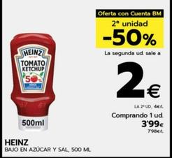 Oferta de Heinz - Bajo En Azucar Y Sal por 3,99€ en BM Supermercados