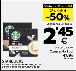 Oferta de Starbucks - Caffe Latte Variedades por 4,89€ en BM Supermercados