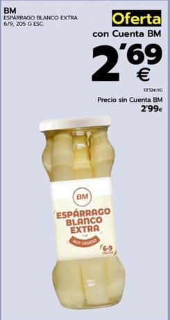 Oferta de Bm - Esparrago Blanco Extra 6/9 por 2,99€ en BM Supermercados