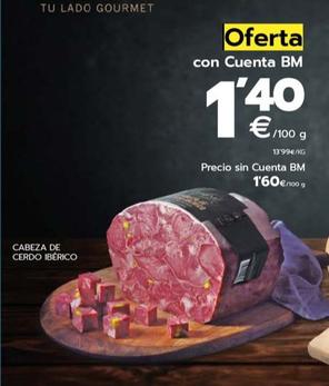 Oferta de Frial - Cabeza De Cerdo Iberico por 1,6€ en BM Supermercados