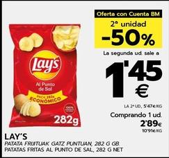 Oferta de Lay's - Patatas Fritas Al Punto De Sal por 2,89€ en BM Supermercados