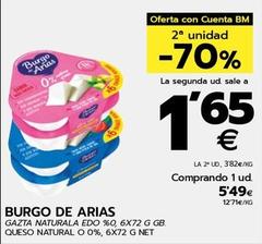 Oferta de Burgo De Arias - Queso natural o 0% por 5,49€ en BM Supermercados