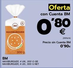 Oferta de Bm - Maxiburguer por 0,8€ en BM Supermercados
