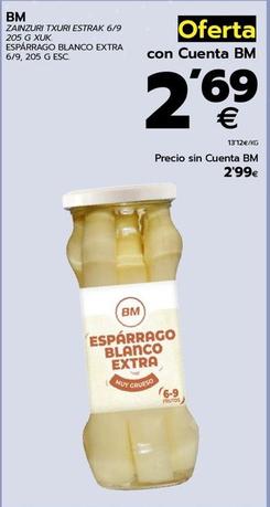 Oferta de Bm Espárrago Blanco Extra por 2,69€ en BM Supermercados