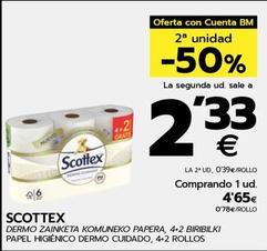 Oferta de Scottex - Papel Higiénico Dermo Cuidado por 4,65€ en BM Supermercados