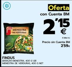 Oferta de Findus - Menestra De Verduras por 2,15€ en BM Supermercados
