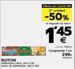 Oferta de Buitoni - Masa De Empanada por 2,89€ en BM Supermercados