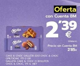 Oferta de Milka - Galleta Cake  & Choc O Bollitos Choc & Choc por 2,39€ en BM Supermercados
