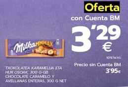 Oferta de Milka - Chocolate Caramelo Y Acellanas Enteras por 3,29€ en BM Supermercados