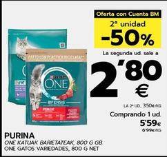 Oferta de Purina - One Gatos Variedades por 5,59€ en BM Supermercados