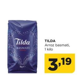 Oferta de Tilda - Arroz Basmati por 3,19€ en Alimerka