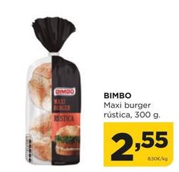Oferta de Bimbo - Maxi Burger Rustica por 2,55€ en Alimerka