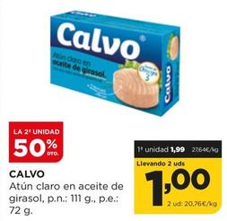 Oferta de Calvo - Atun Claro En Aceite De Girasol por 1,99€ en Alimerka