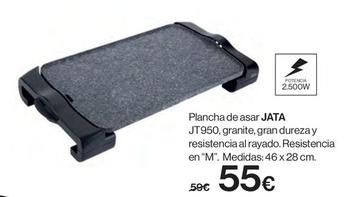 Oferta de Jata - Plancha De Asar Jt950, Granite, Gran Dureza Y Resistencia Al Rayado. Resistencia En "m". Medidas: 46 X 28 Cm. por 55€ en Hipercor
