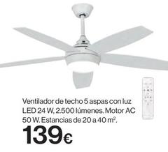 Oferta de Ventilador de techo por 139€ en Hipercor