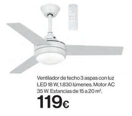Oferta de Ventilador de techo por 119€ en Hipercor