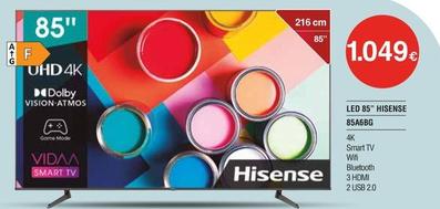 Oferta de Hisense - Led 85" 85A6BG por 1049€ en Milar
