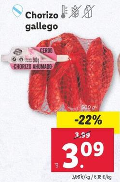 Oferta de Chorizo por 3,09€ en Lidl