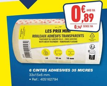 Oferta de 6 Cintes Adhesives 35 Micres por 0,89€ en Bureau Vallée