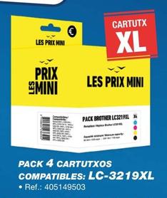 Oferta de Pack 4 Cartutxos Compatibles: LC-3219XL por 8,9€ en Bureau Vallée
