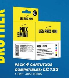 Oferta de Pack 4 Cartutxos Compatibles: LC123 por 8,9€ en Bureau Vallée