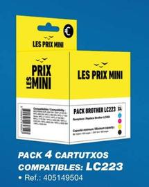 Oferta de Pack 4 Cartutxos Compatibles: LC223 por 8,9€ en Bureau Vallée