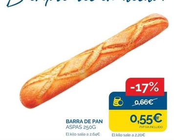 Oferta de Pan de barra por 0,55€ en Supermercados La Despensa