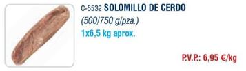 Oferta de Solomillo de cerdo por 6,95€ en Abordo